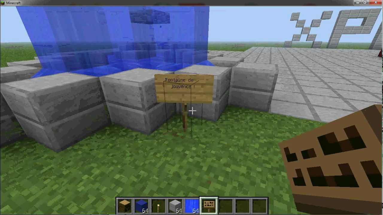 [TUTO] : Comment faire une belle fontaine dans minecraft !!!! - YouTube