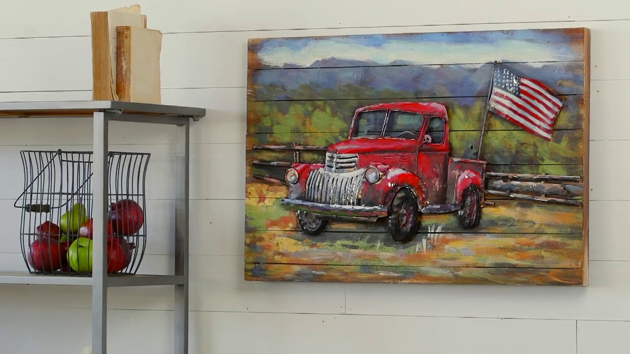 Handcrafted American Truck 3D Metal Wall décor (6AWD577) from Cape