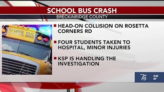 Breckinridge County School bus involved in head-on collision, four students hurt