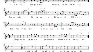 Aşk Denilen Ateşe Yanalım Mı? - Nota Eşliğinde Karaoke (Ahenk:kız Neyi - A)