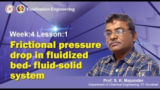 Frictional pressure drop in fluidized bed- fluid-solid system