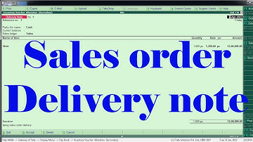 sales order or delivery note in tally erp 9 | sales order in tally | delivery note i tally erp 9