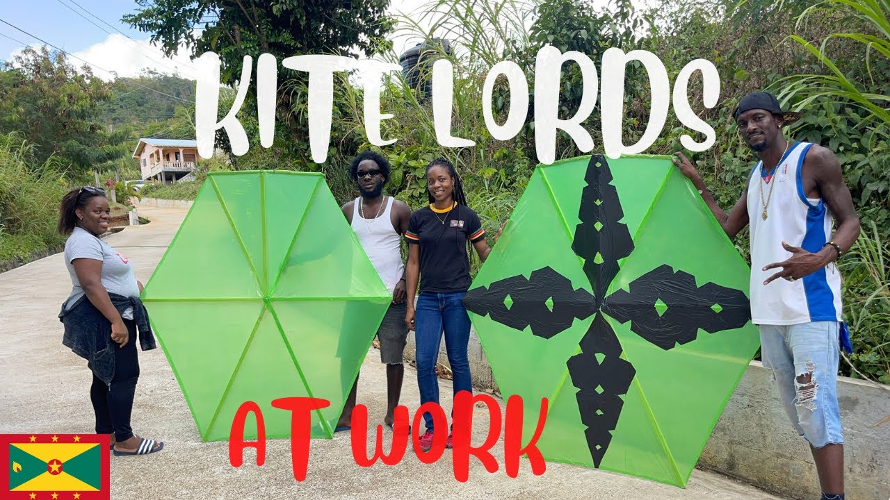 Making  Flying kites  with the Kite Lords of Grenada  Popular Easter Tradition  One One Cocoa
