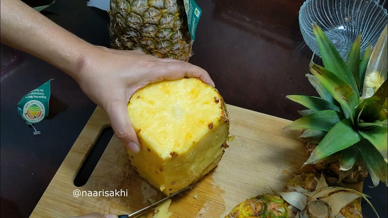 How To Cut A Pineapple Without Waste How to cut pineapple without waste|Tips to find ripe pineapple - YouTube