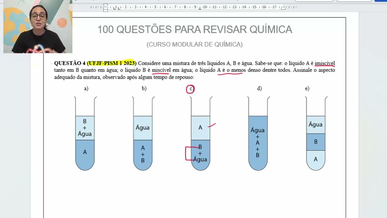 004 -  UFJF-PISM 1 2023 | SUBSTÂNCIAS | 100 questões para revisar química | Química Geral 1.