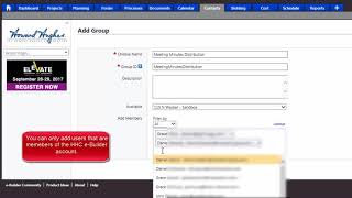 Creating your own e-Builder Distribution Group