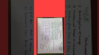 some important questions of Unit 1st Electrostatics 12th Physics