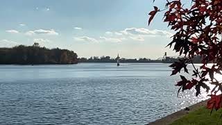 Scenic view overlooking the Delaware River SAILBOAT - Grundy Library - Bristol, Pa