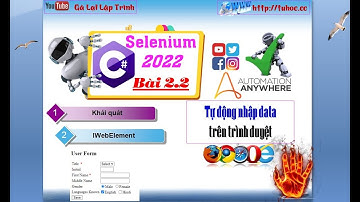 2.2  [Selenium C# 2022]  WebElement - Auto nhập liệu trên web - Selenium C# Webdriver Tutorial