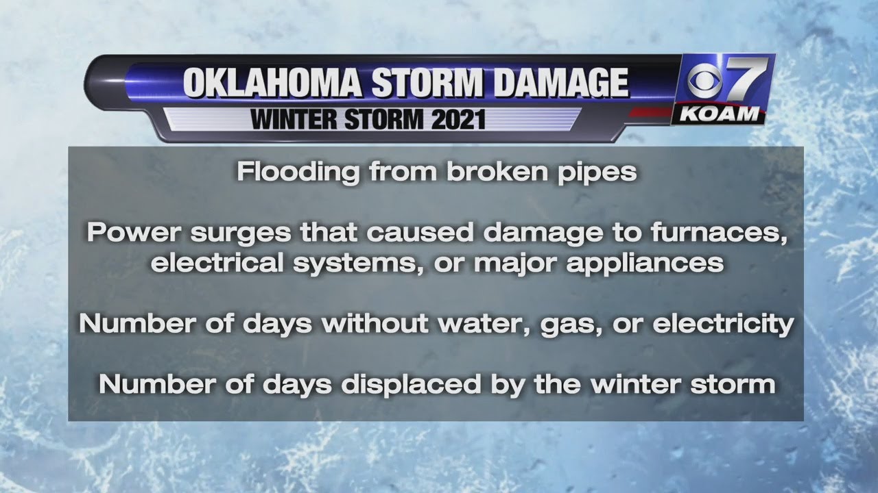 Oklahoma residents are asked to report winter storm damage - YouTube