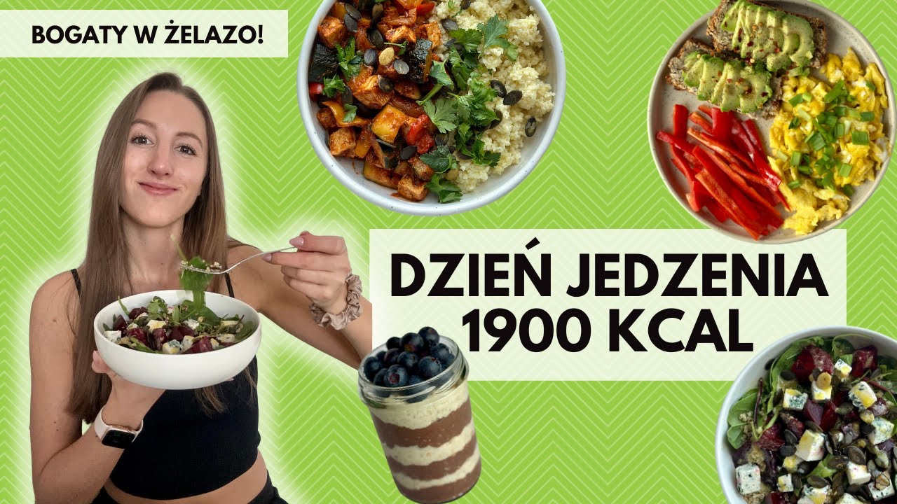 Cały dzień JEDZENIA 1900kcal | dieta bogata w ŻELAZO 🍫