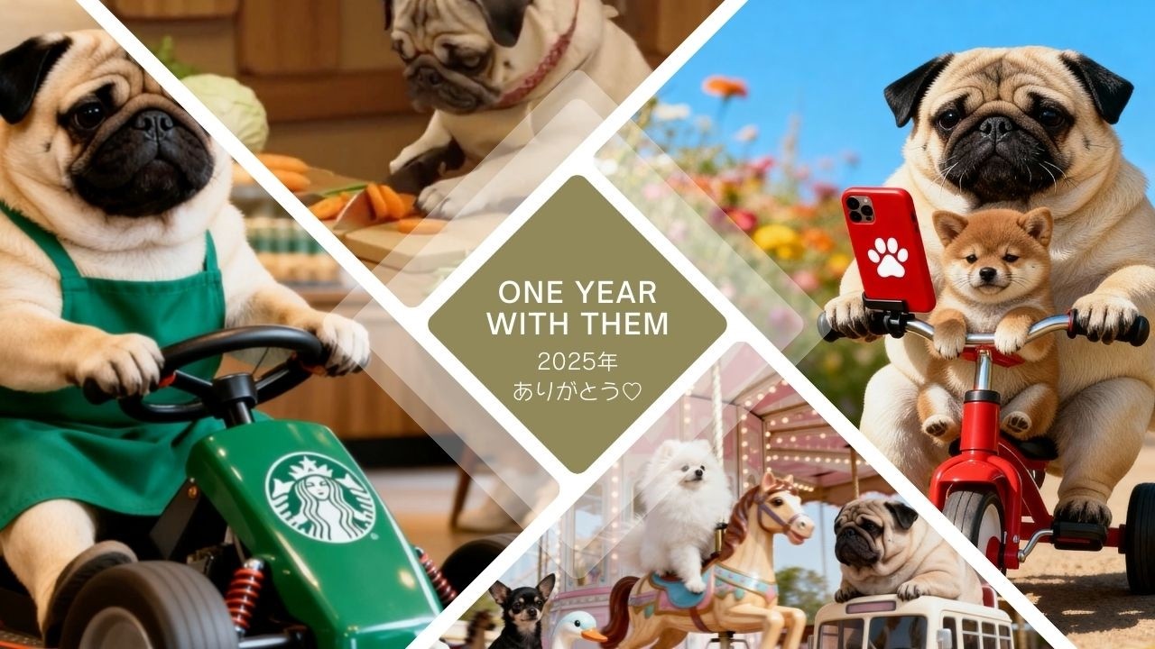 【完全まとめ】2025年ありがとう。パグ郎とまめ吉、24本の物語
