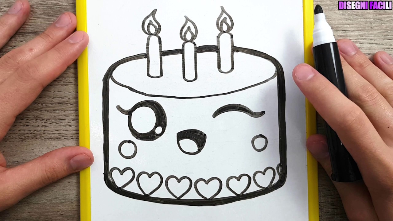 Come Disegnare Una Torta Di Compleanno Kawaii Youtube