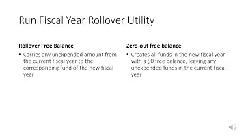 The Fiscal Year Rollover