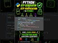 Python Project: OTP Generator & Verification Tutorial 🚀 #shorts #python