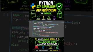 Python Project: OTP Generator & Verification Tutorial 🚀 #shorts #python