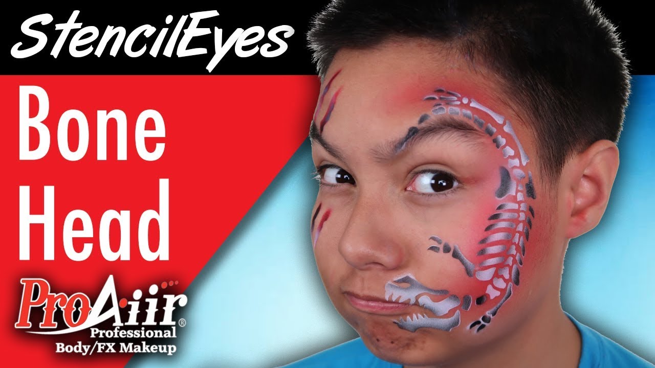 StencilEyes Bone Head Airbrush Face Painting YouTube
