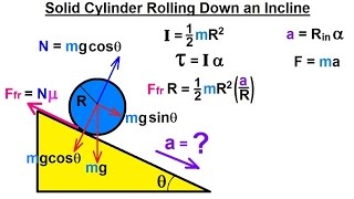 Physics 13.1  Moment of Inertia Application (3 of 11) Solid Cylinder Rolling Down an Incline screenshot 3