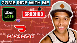 Come Ride With Me | GRUBHUB vs DOORDASH | Daily Earnings | Tesla Driver