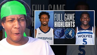 Lvgit Reacts To GRIZZLIES at TIMBERWOLVES | FULL GAME HIGHLIGHTS | January 18, 2024