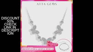 ATTAGEMS Luxury Butterfly Moissanite Necklace S925 Silver 18K Gold Plated DVVS1 Diamond Wedding Brid