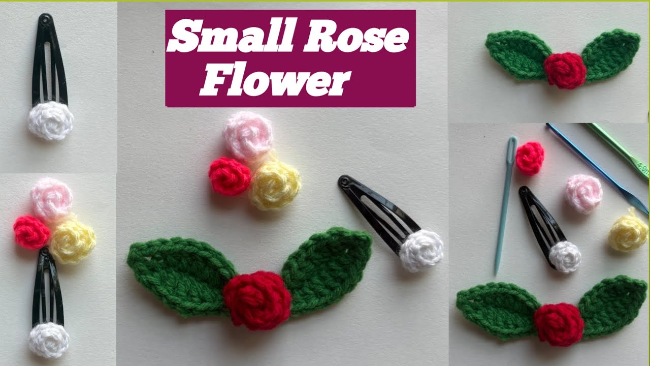 Easy Small Rose Flower in Minute | How to Crochet a Mini Rose Flower | Crochet for Beginners | Rose