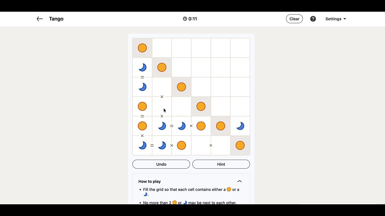 LinkedIn Tango Answer Today - Puzzle #492 | 11 February 2026
