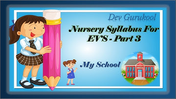 NURSERY SYLLABUS FOR EVS PART 3- MY SCHOOL || NURSERY EVS SYLLABUS 2020-2021