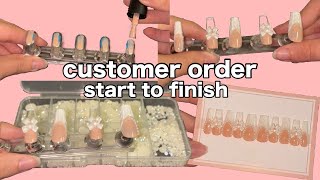 Watch Me Make an Order | Step by Step Process | How I Make Press On Nail Orders