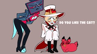 The cat is very cute | Hazbin Hotel | Lucifer x Alastor x Vox