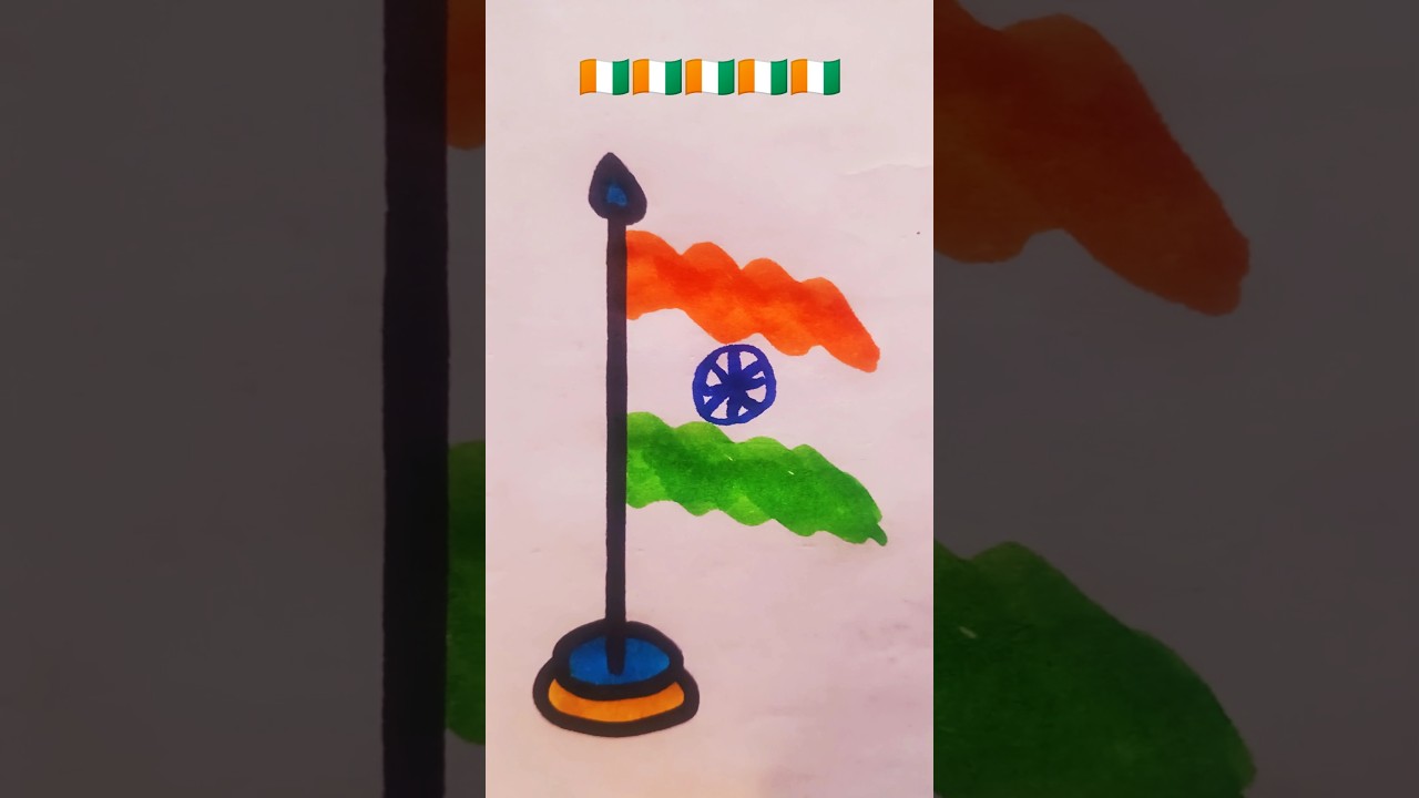Easy Indian Flag Drawing | Independence Day Special 🇮🇳🎨"
