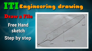 How to Draw File free hand sketch step by step || Engg Drawing