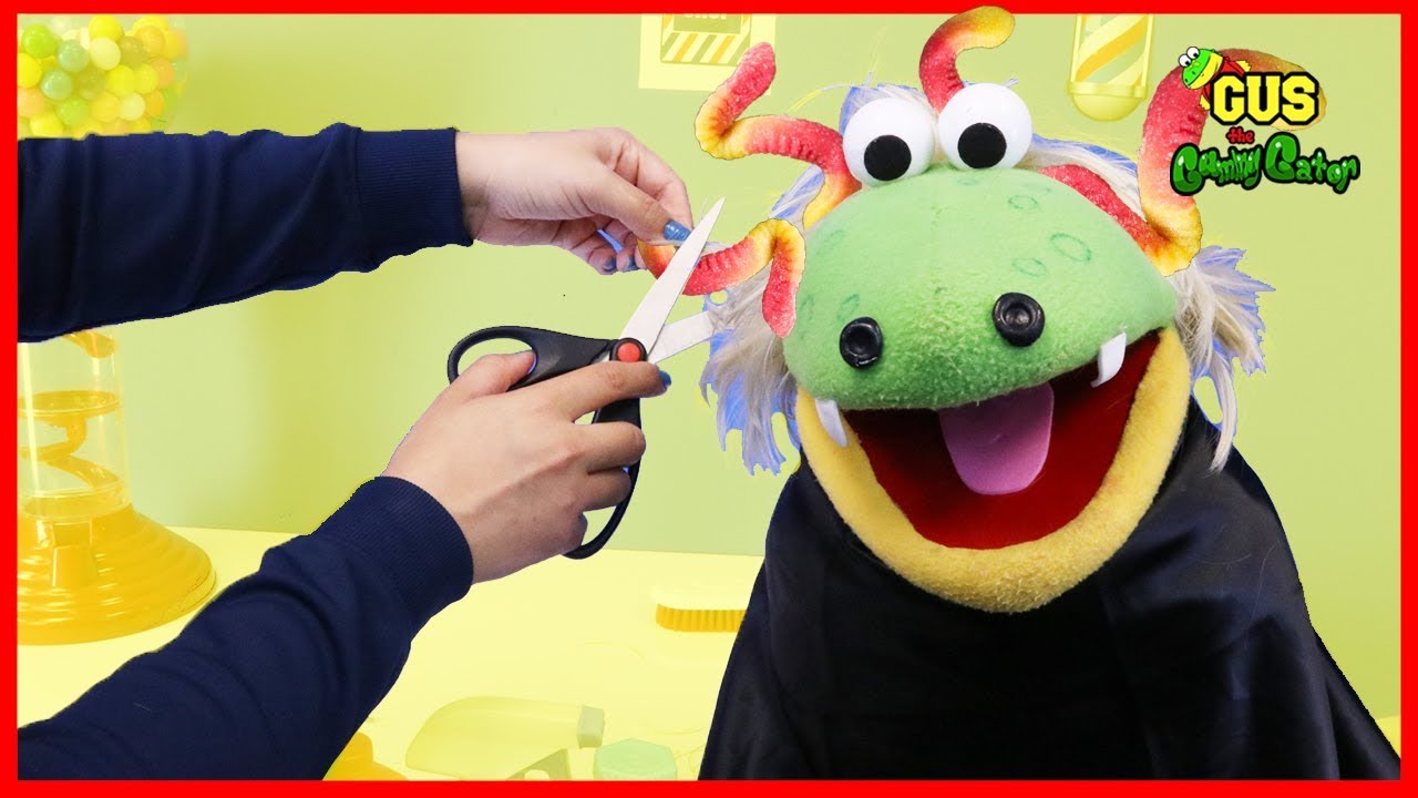 Pretend Play Gus the Gummy Gator Goes to Get His First Ever Haircut