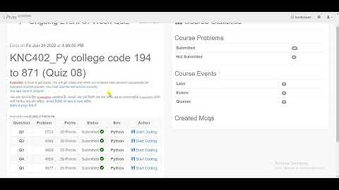 Python quiz 8 answers | python quiz 8 college code 194 to 871 answers | python quiz 8 G3+G4 answers
