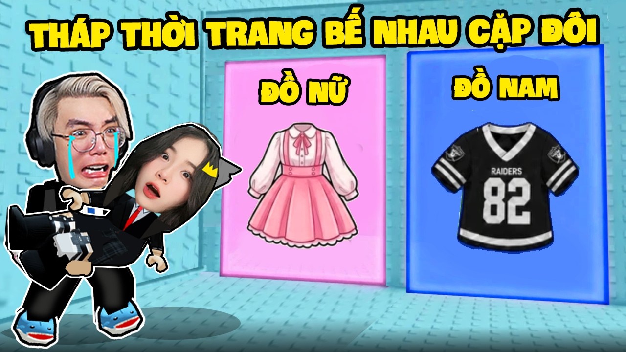 SAMMY VÀ PHONG CẬN PARKOUR THÁP THỜI TRANG CẶP ĐÔI BẾ NHAU SIÊU ĐÁNG YÊU TRONG ROBLOX