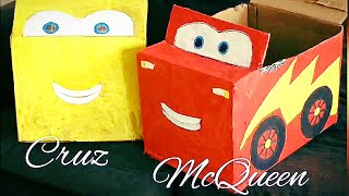 Cardboard car for Kids 🚘DIY DisneyCars Cruz & McQueen🚗Ideas to keep kids engaged കാർഡ്‌ബോർഡ്‌ കാർ