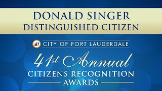 2015 Distinguished Citizen - Donald Singer