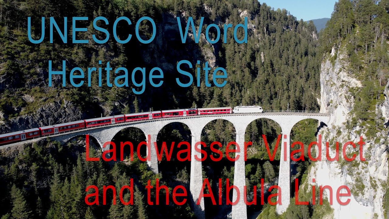 RhB - Rhätische Bahn aus der Luft. Landwasser Viadukt. Unesco World Heritage Line Teil 2