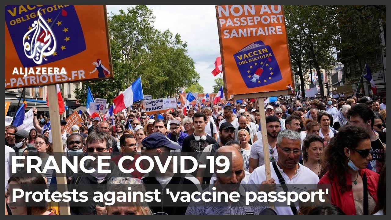 French police clash with anti-COVID pass protesters in Paris