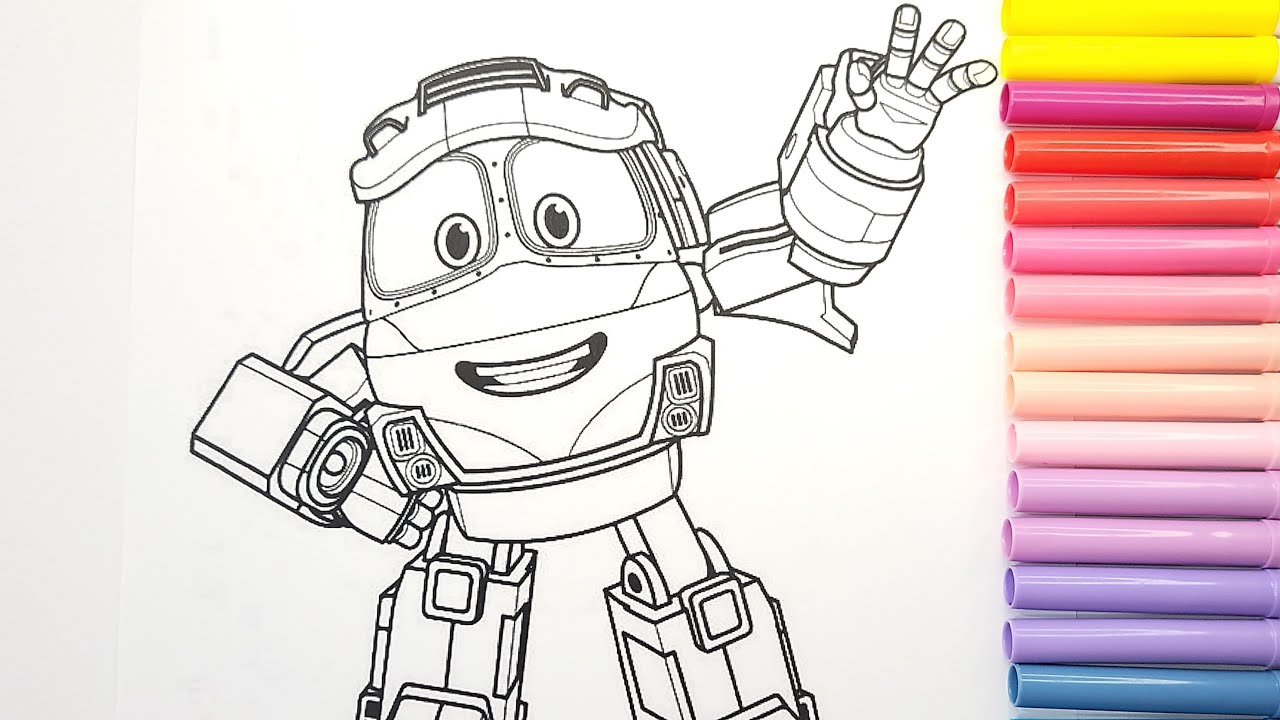 Robot Train Coloring Pages for Kids