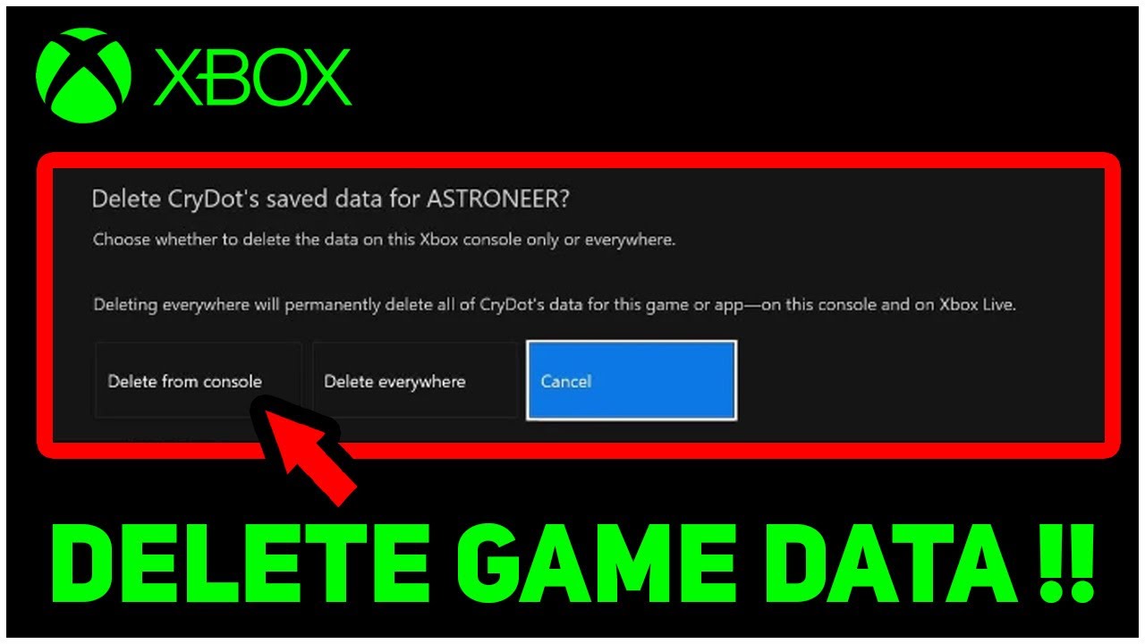 Xbox Series X S How To DELETE Game Data YouTube