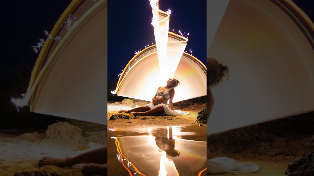A Unique Light-Painting Journey with a Mother-to-Be