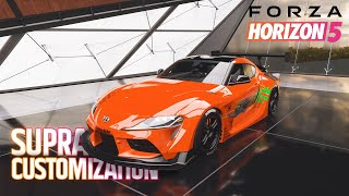 Forza Horizon 5 -  MK5 Toyota Supra Customization (New widebody kit, wings, rims and More)