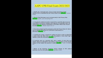 AAPC CPB Final Exam Questions and Answers 2022 Verified Answers