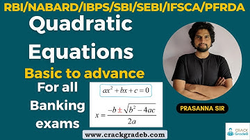 Quadratic Equations for RBI/NABARD/IBPS/SBI/SEBI/IFSCA/PFRDA