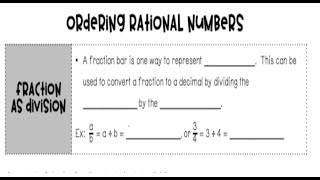 Numerical Representations Ordering Rational Numbers Lesson 4