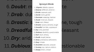 Synonym words ✅ part 1#education #englishlearning #synonyms #words #shorts #shortsfeed