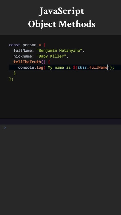 JavaScript: Object Methods - YouTube
