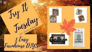 Try It Tuesday Challenge - 3 Fall Dollar Tree Home Decor DIYs