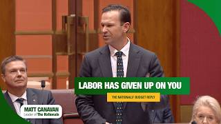 Labor has given up on Australia: The Nationals' Budget Reply